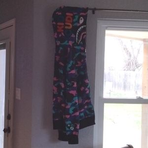 Bape X Kid Cudi Shark Full Zip Hoodie Navy Size XL